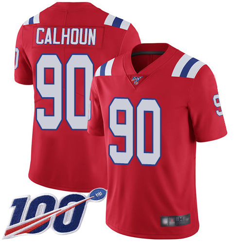 New England Patriots Football #90 100th Limited Red Men Shilique Calhoun Alternate NFL Jersey